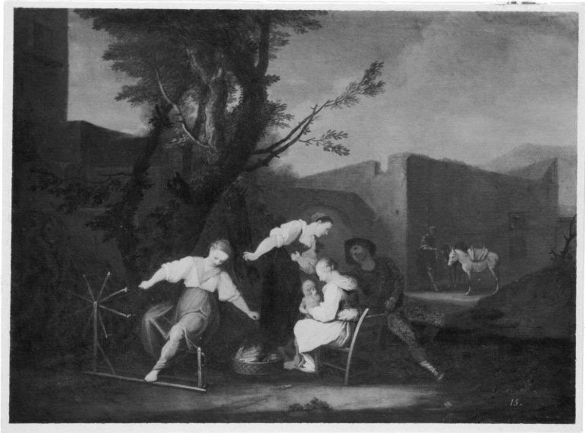 Ländliche Szene (Spinnerinnen)