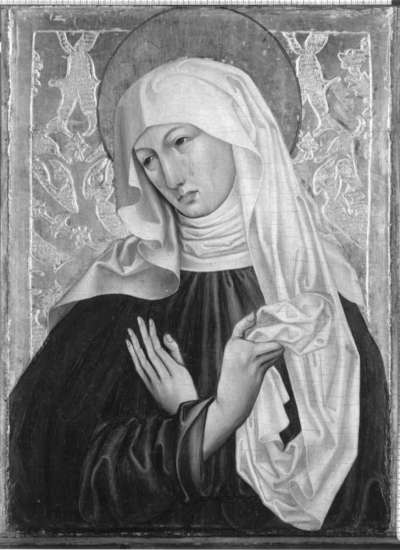 Maria als Schmerzensmutter
(Rückseite: Johannes Ev.)