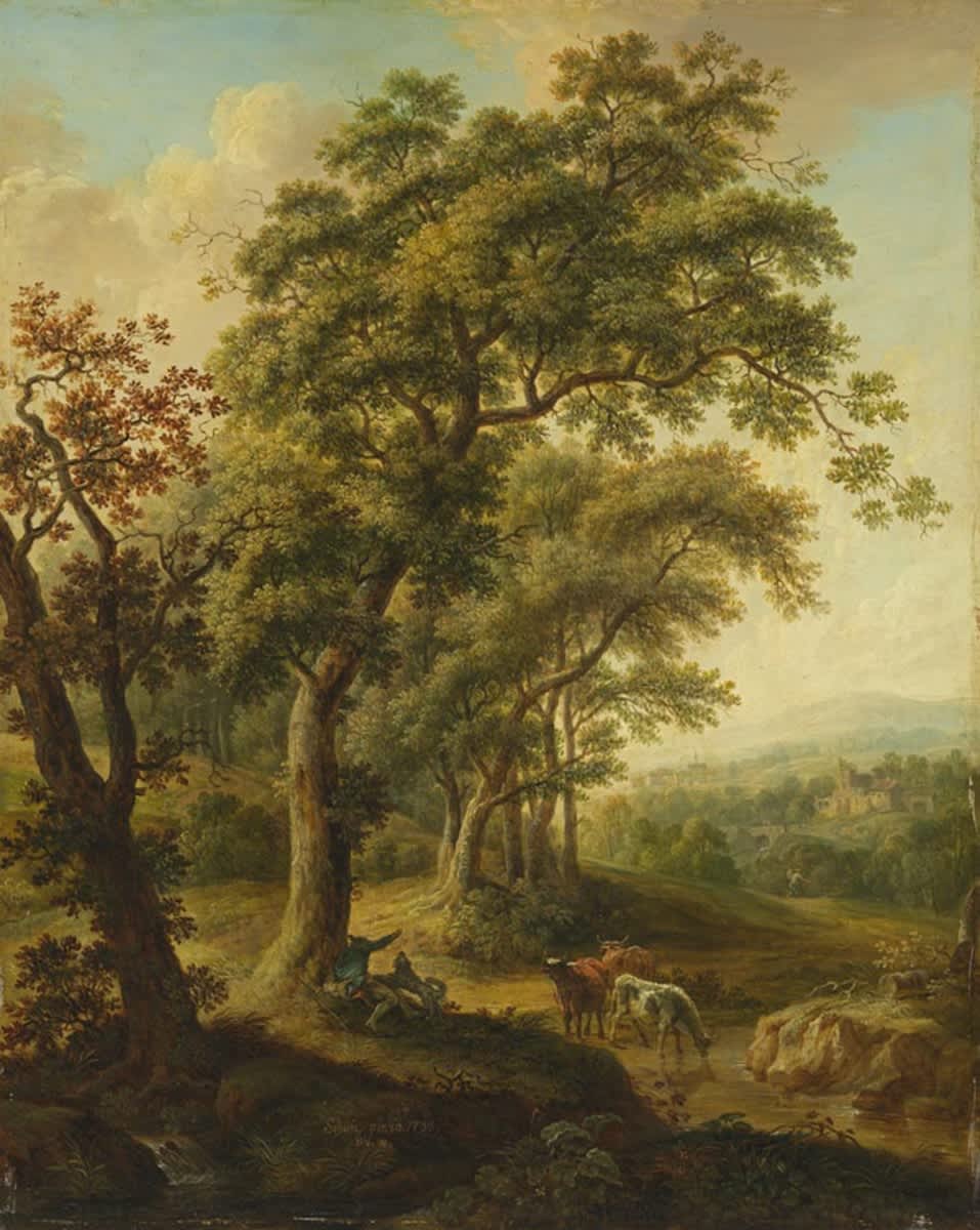 Landschaft mit Viehtränke