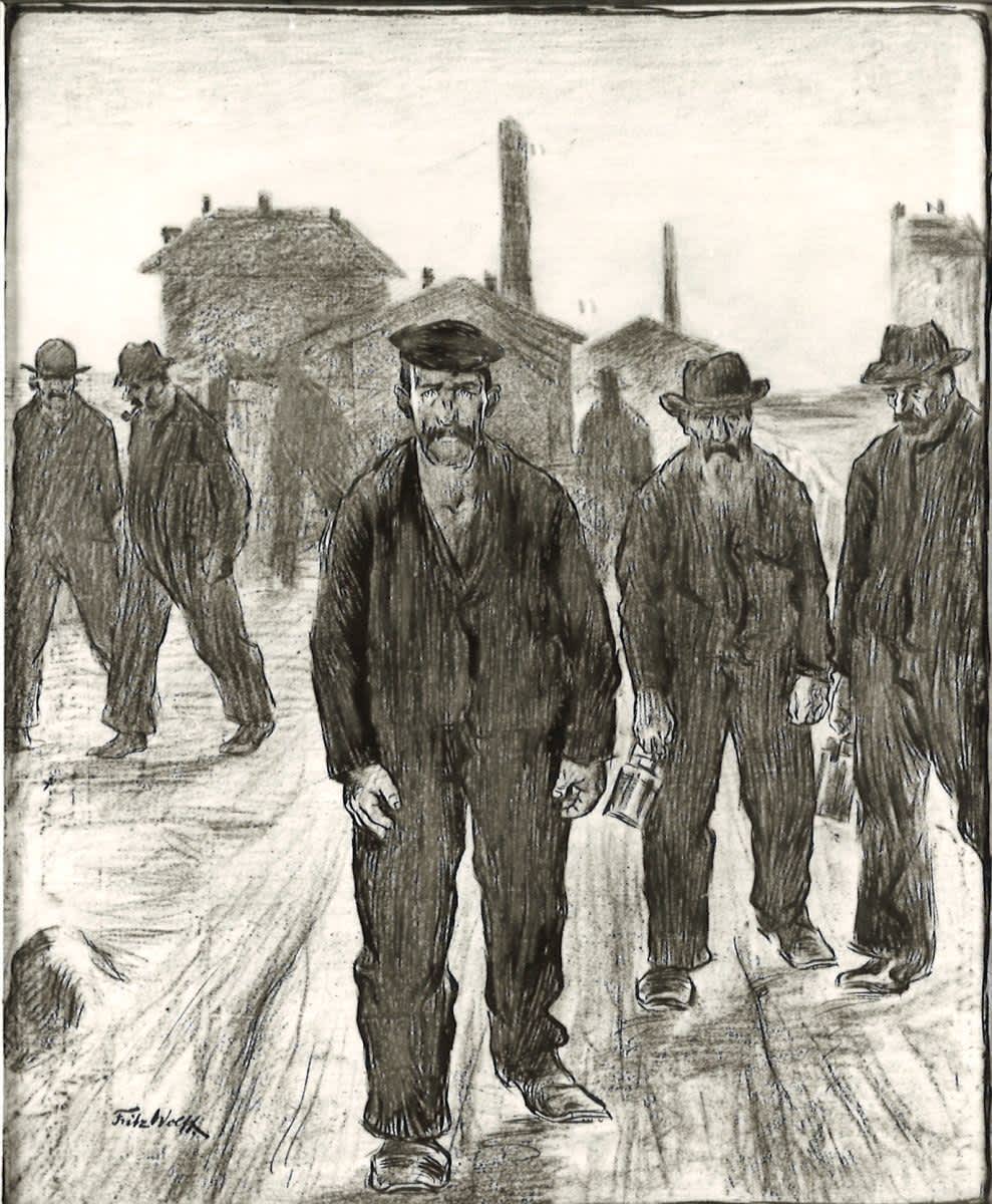 Arbeiter nach der Schicht