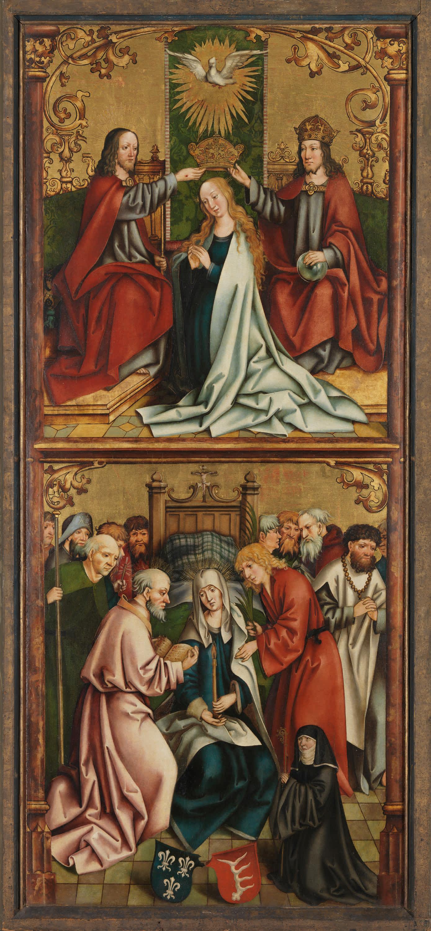 Krönung und Tod Mariens
Rückseite: Christus am Ölberg (rechte Hälfte)