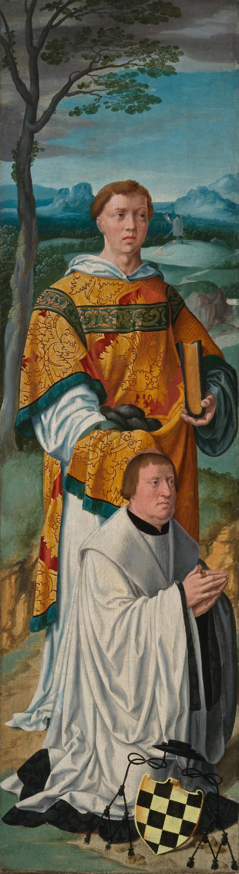 Beweinungsaltar: Hl. Stephanus mit dem Stifter Stephan Vell von Wevelinghoven