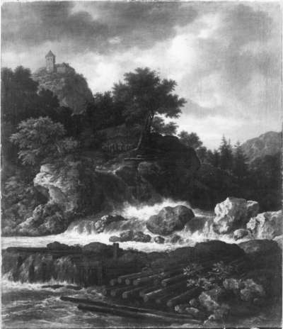 Nordische Gebirgslandschaft mit Wasserfall