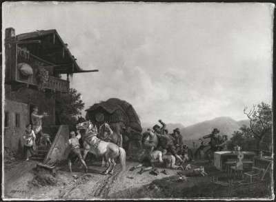 Rauferei vor der Schenke