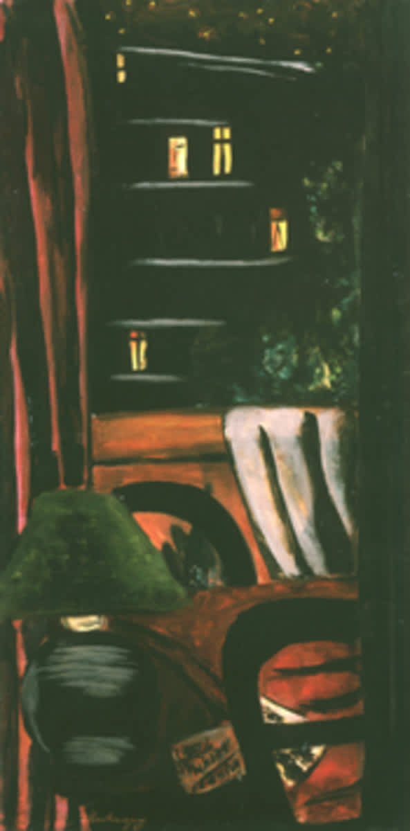 Blick bei Nacht auf die Rue des Marronniers