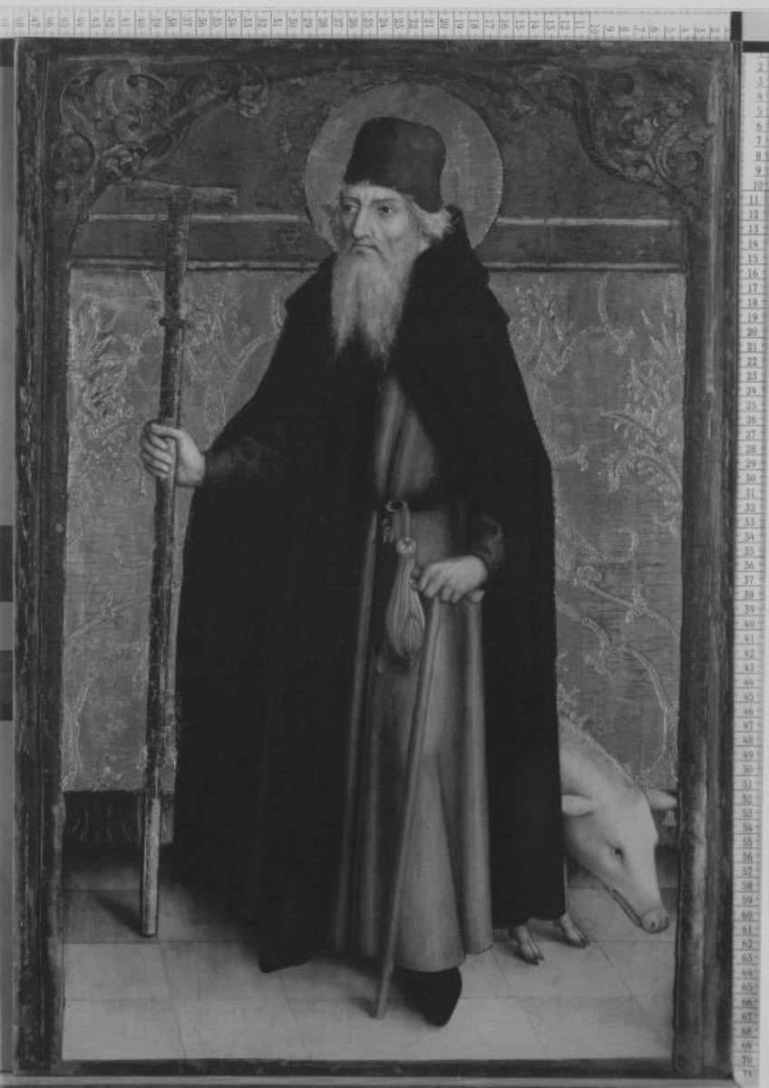 Der hl. Antonius Eremita
(Abgespaltene Rückseite siehe WAF 1208)