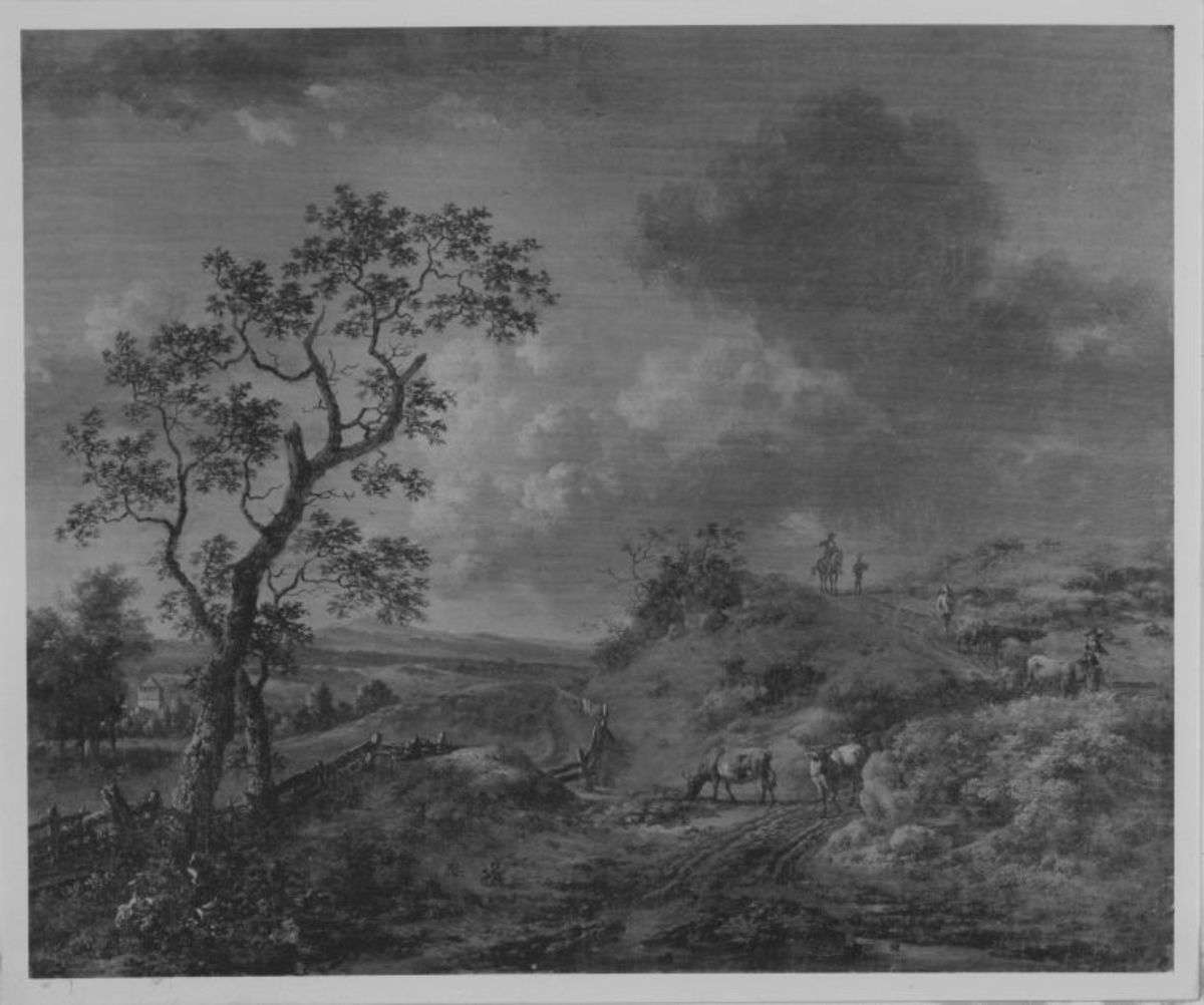 Landschaft mit Hirten und Tieren