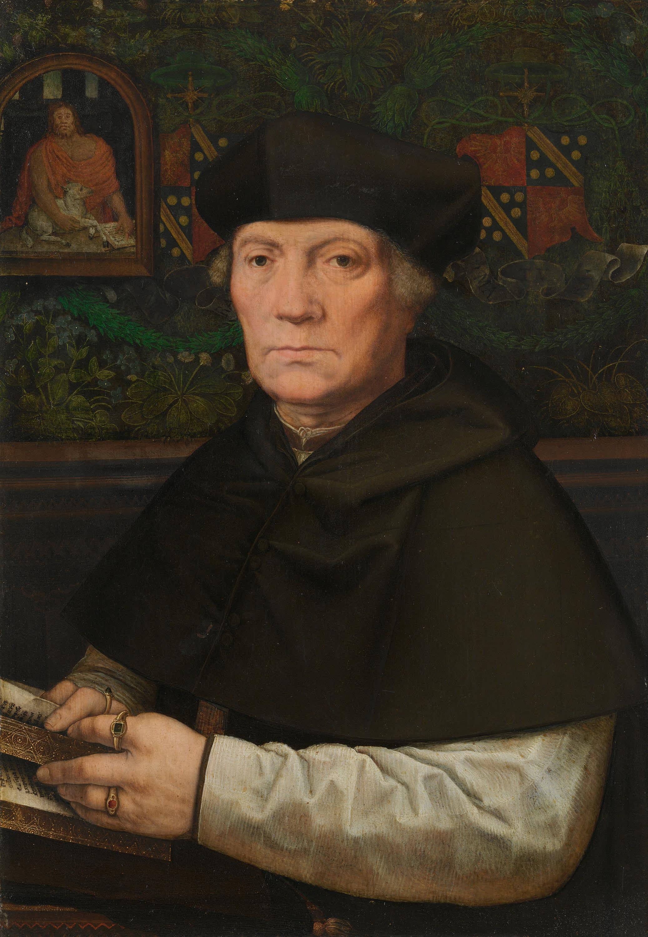 Bildnis des Jean Carondelet
Außenseite: Wappen mit Devise und Inschrift (von späterer Hand)