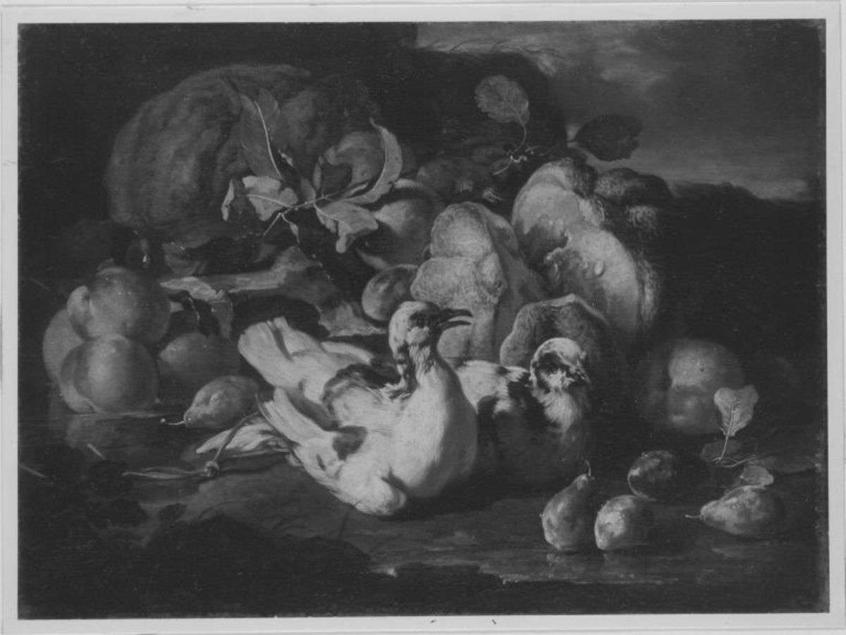 Stillleben mit zwei Tauben