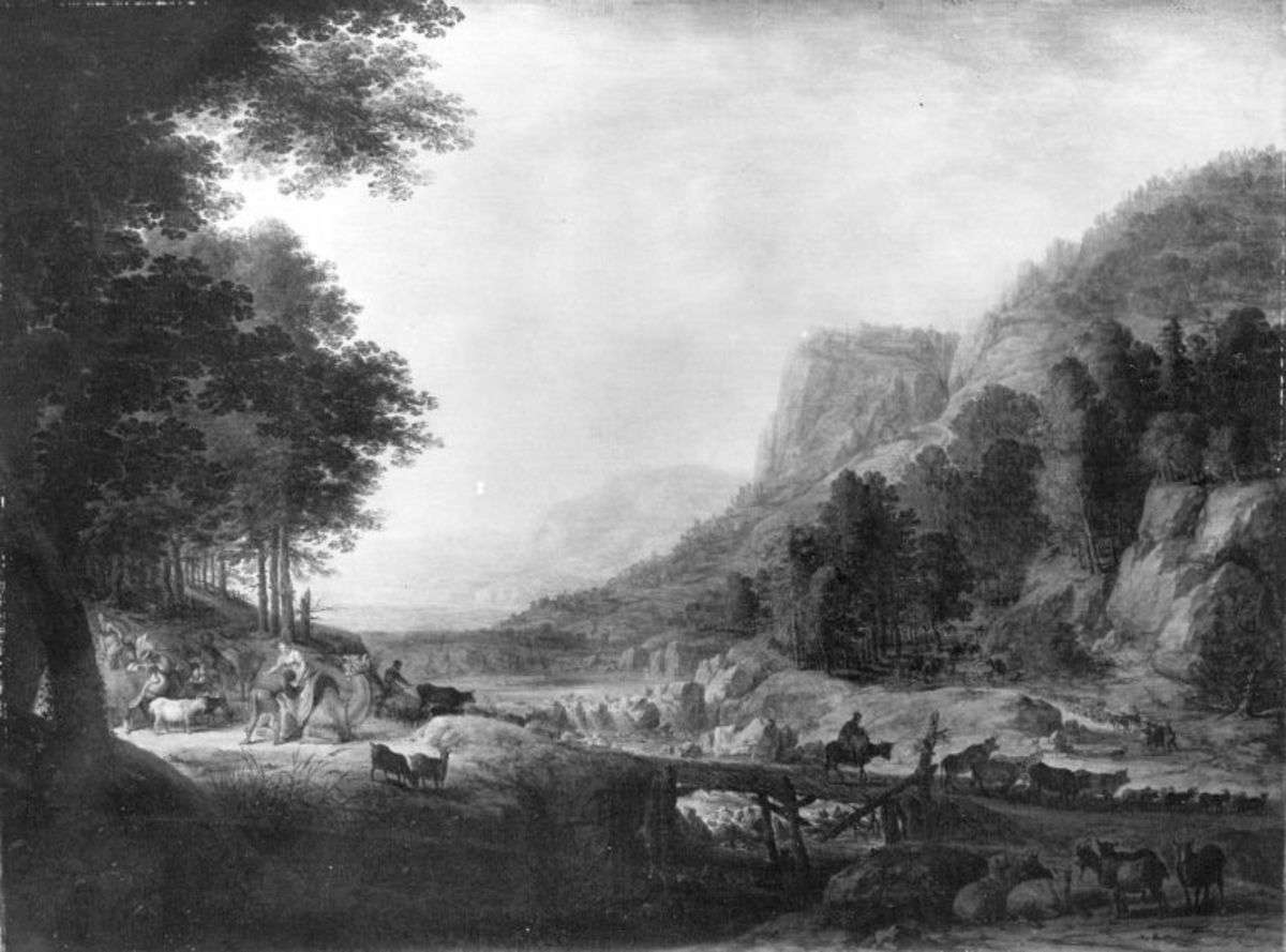 Flusslandschaft (Jakob teilt seine Herde am Jabbok)