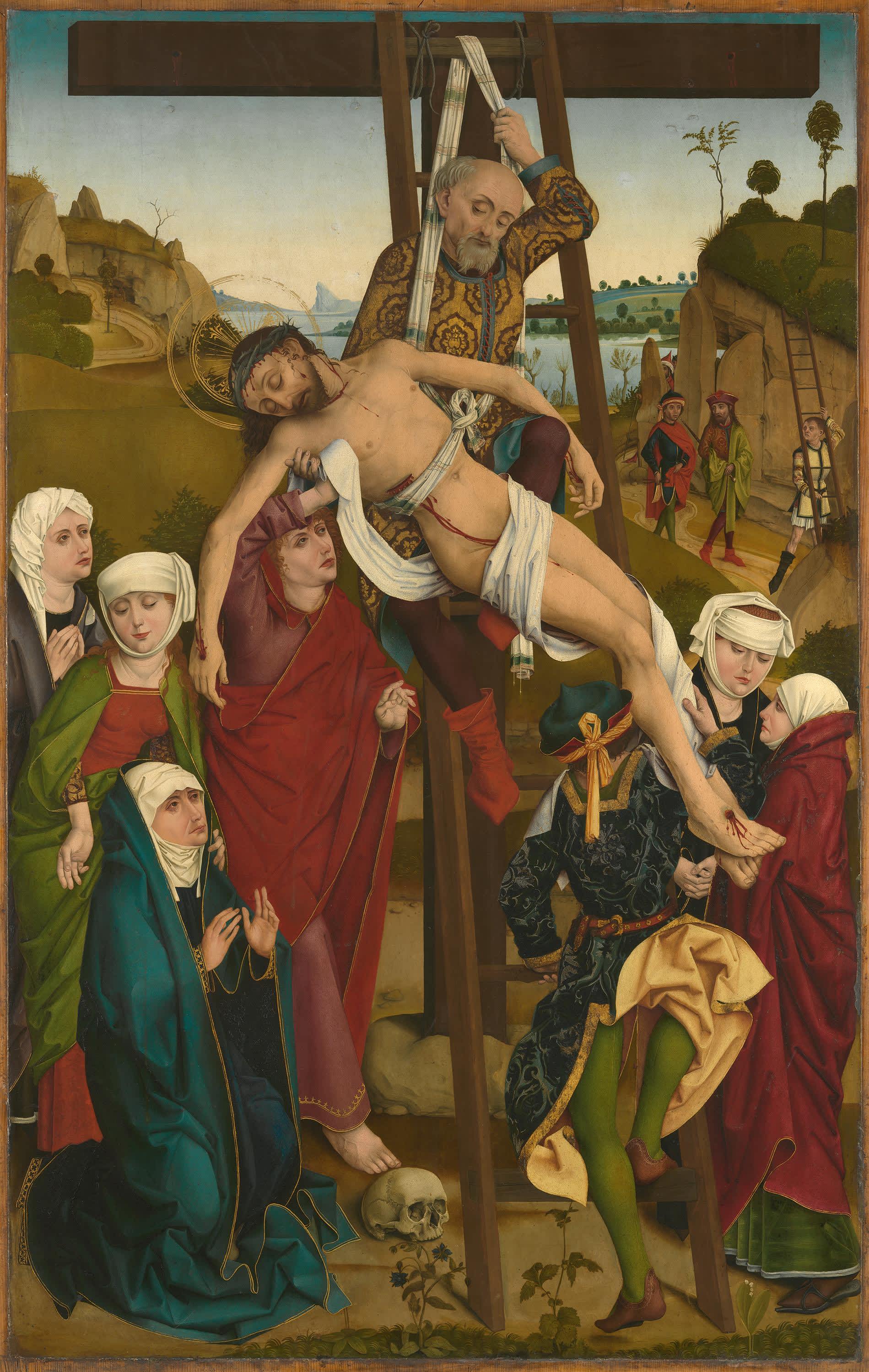 Hofer Altar: Kreuzabnahme Christi
(Rückseite: Geburt Christi)