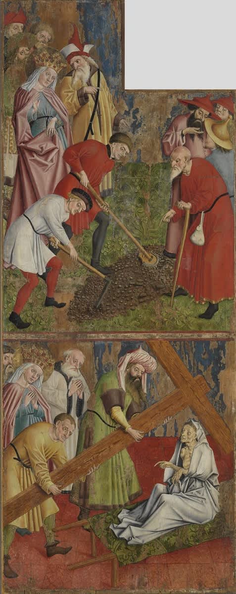 Kreuzaltar, Flügelaußenseite: Kaiserin Helena findet das wahre Kreuz Christi und Erprobung des Kreuzes