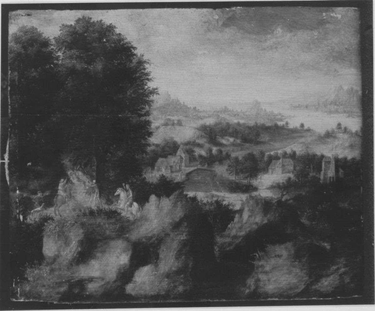 Landschaft mit Hirschjagd