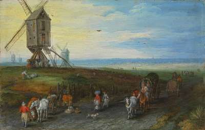 Windmühlen auf weiter Ebene