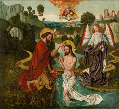 Atteler Altar: Taufe Christi
(Rückseite: ehemals Relief)