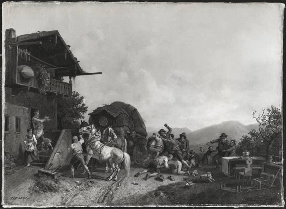 Rauferei vor der Schenke