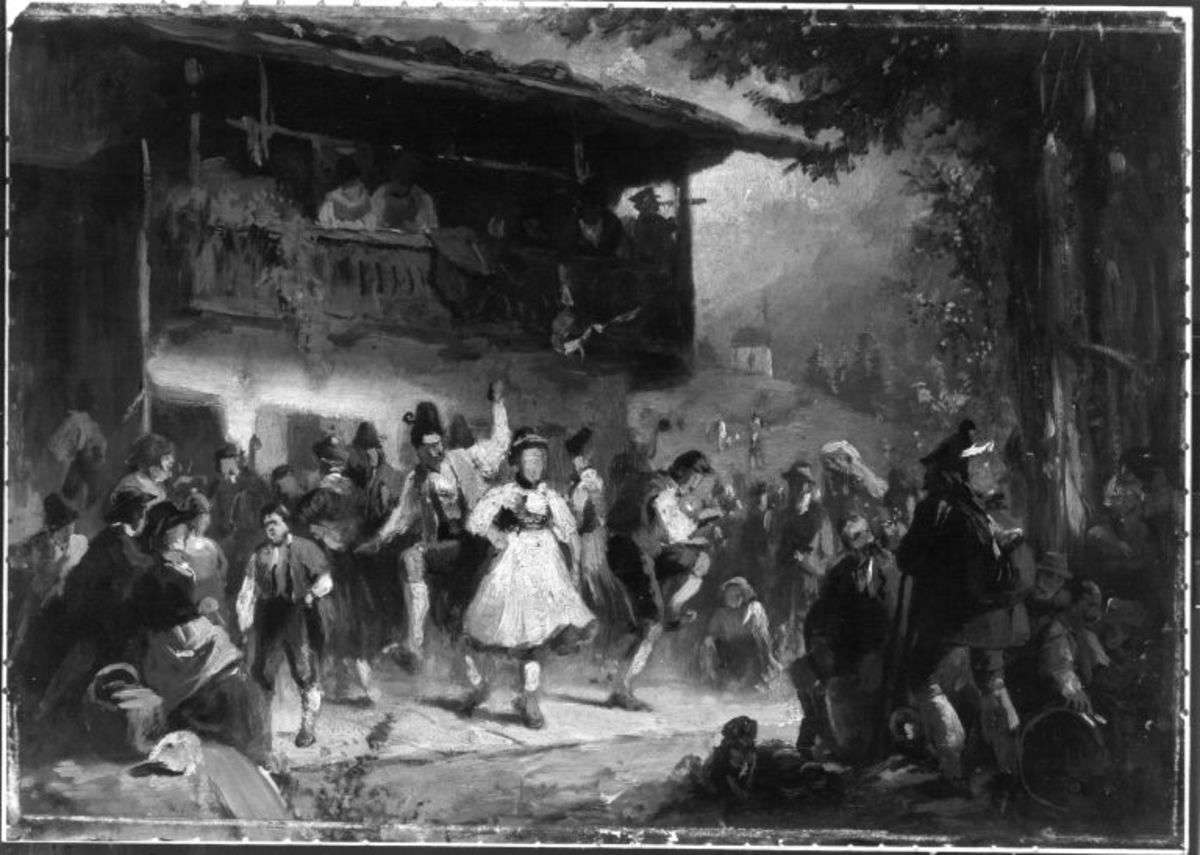 Kirchweihtanz in der Valepp (Ölskizze)
