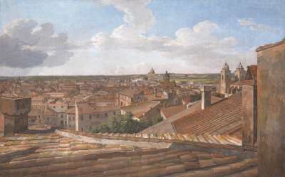 Blick von der Villa Malta in Rom nach Westen