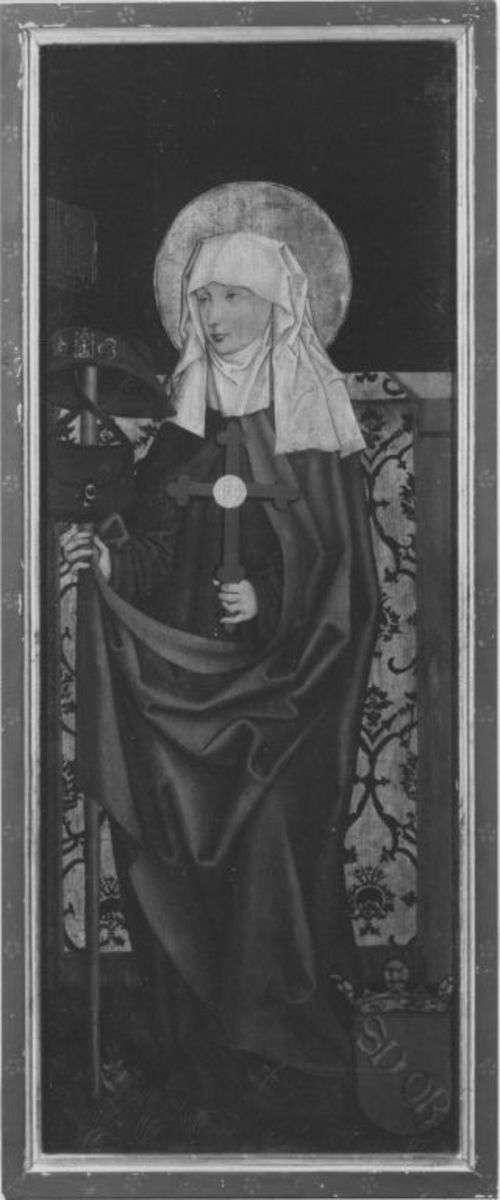 Die hl. Birgitta
Rückseite: ehemals Relief