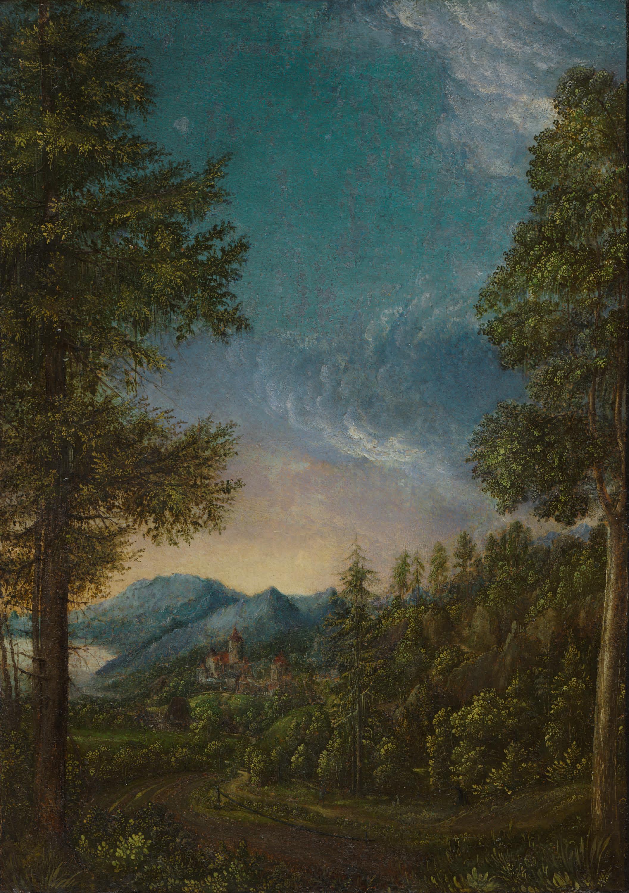 Donaulandschaft mit Schloss Wörth