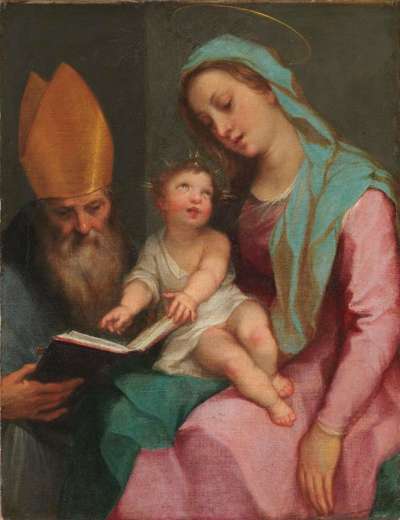 Maria mit Kind und hl. Ambrosius