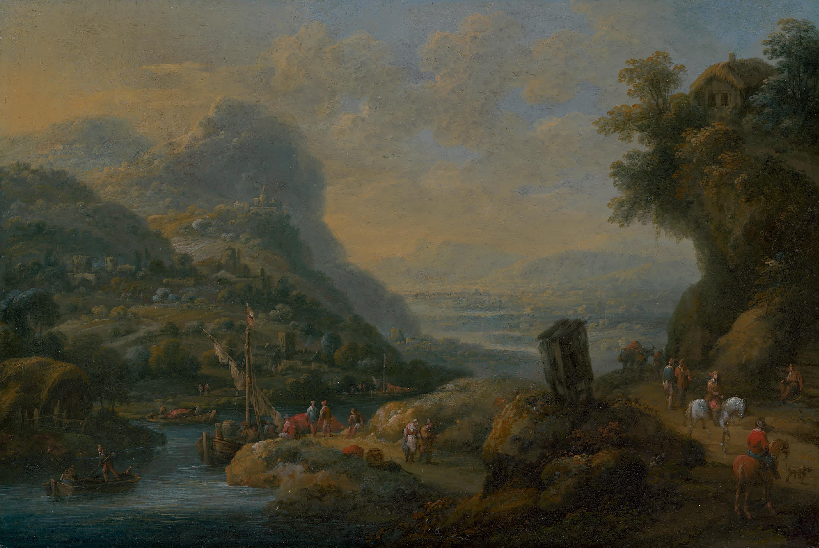 Felsige Landschaft mit Aussicht auf ein Flusstal