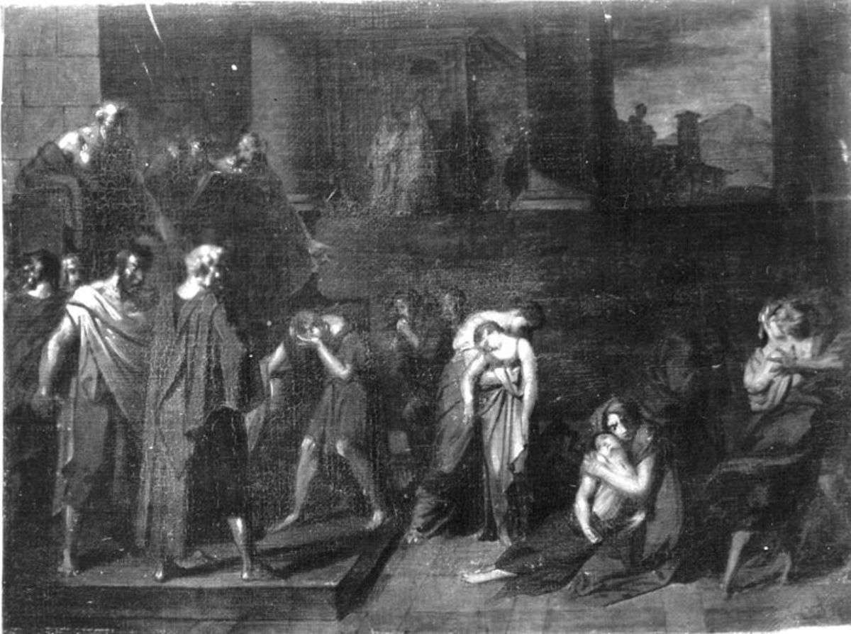 Athenische Kinder werden dem Minotauros zum Opfer bestimmt