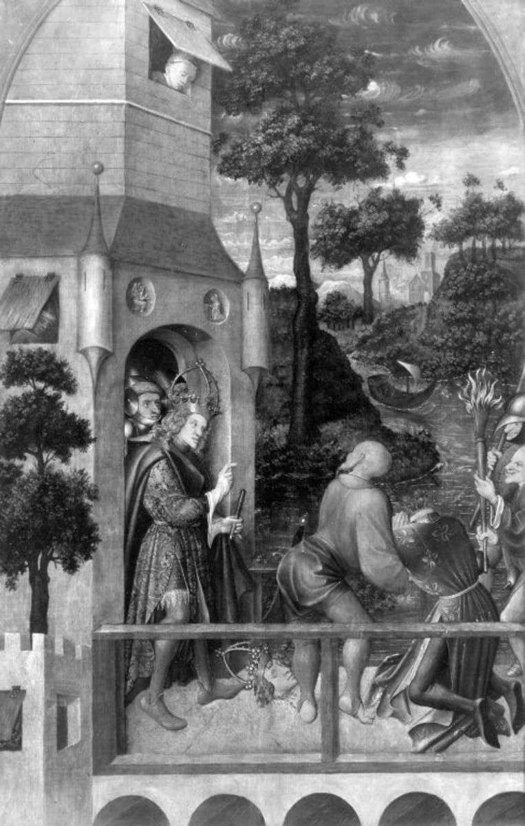 Tabula Magna: Enthauptung des hl. Quirin
(Abgetrennte Rückseite: Christus am Ölberg)