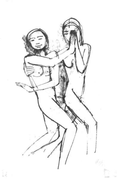 Nackte tanzende Mädchen  (aus der Mappe "Tanz")