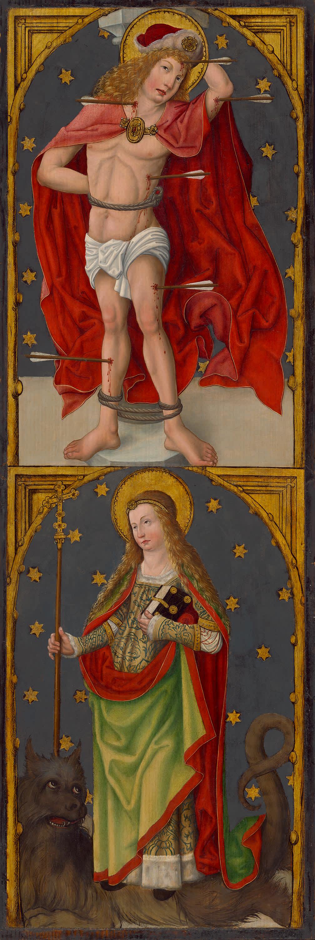 "Aschaffenburger Triptychon": Die hll. Sebastian und Margaretha