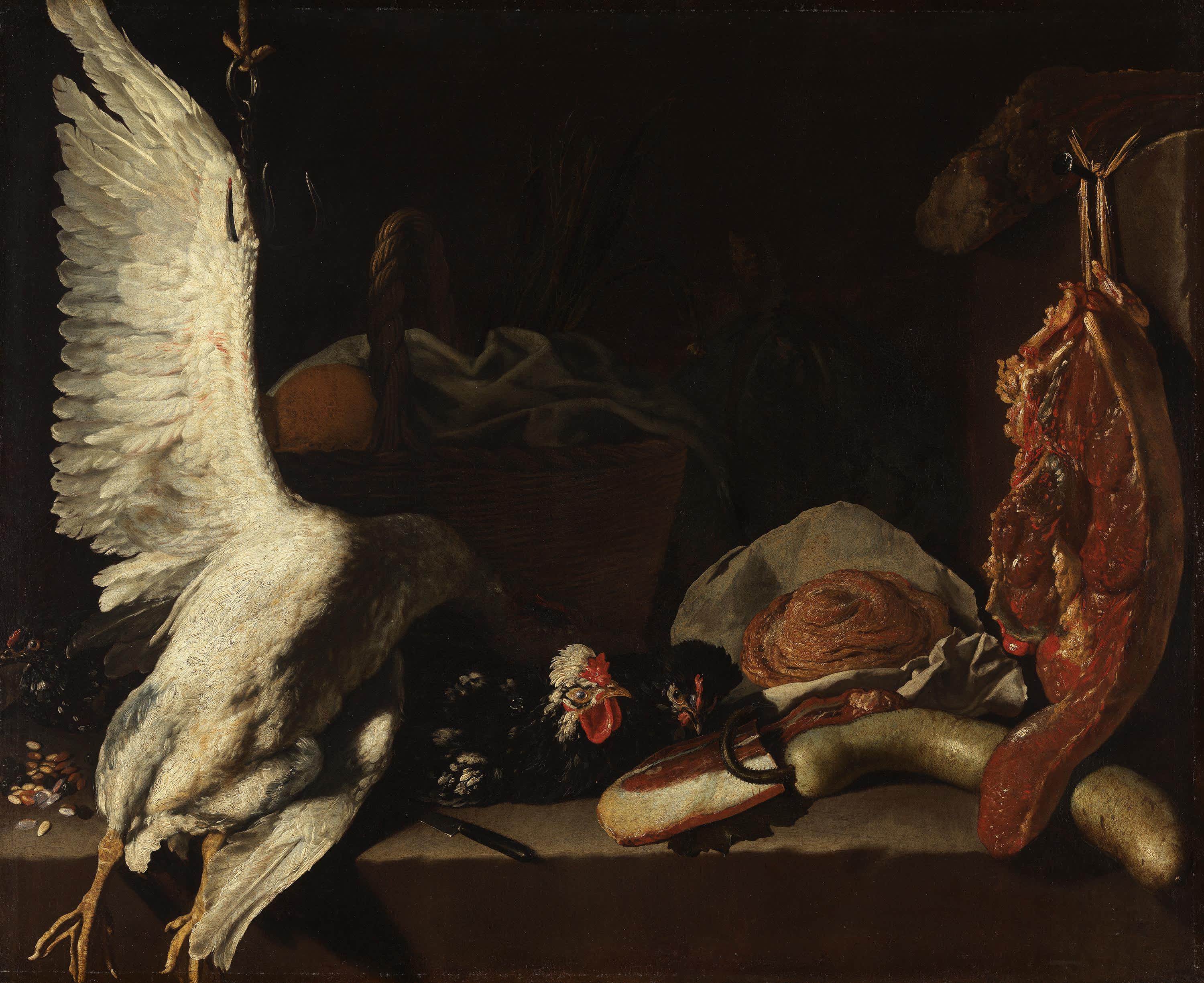 Stillleben mit Fleisch und Geflügel