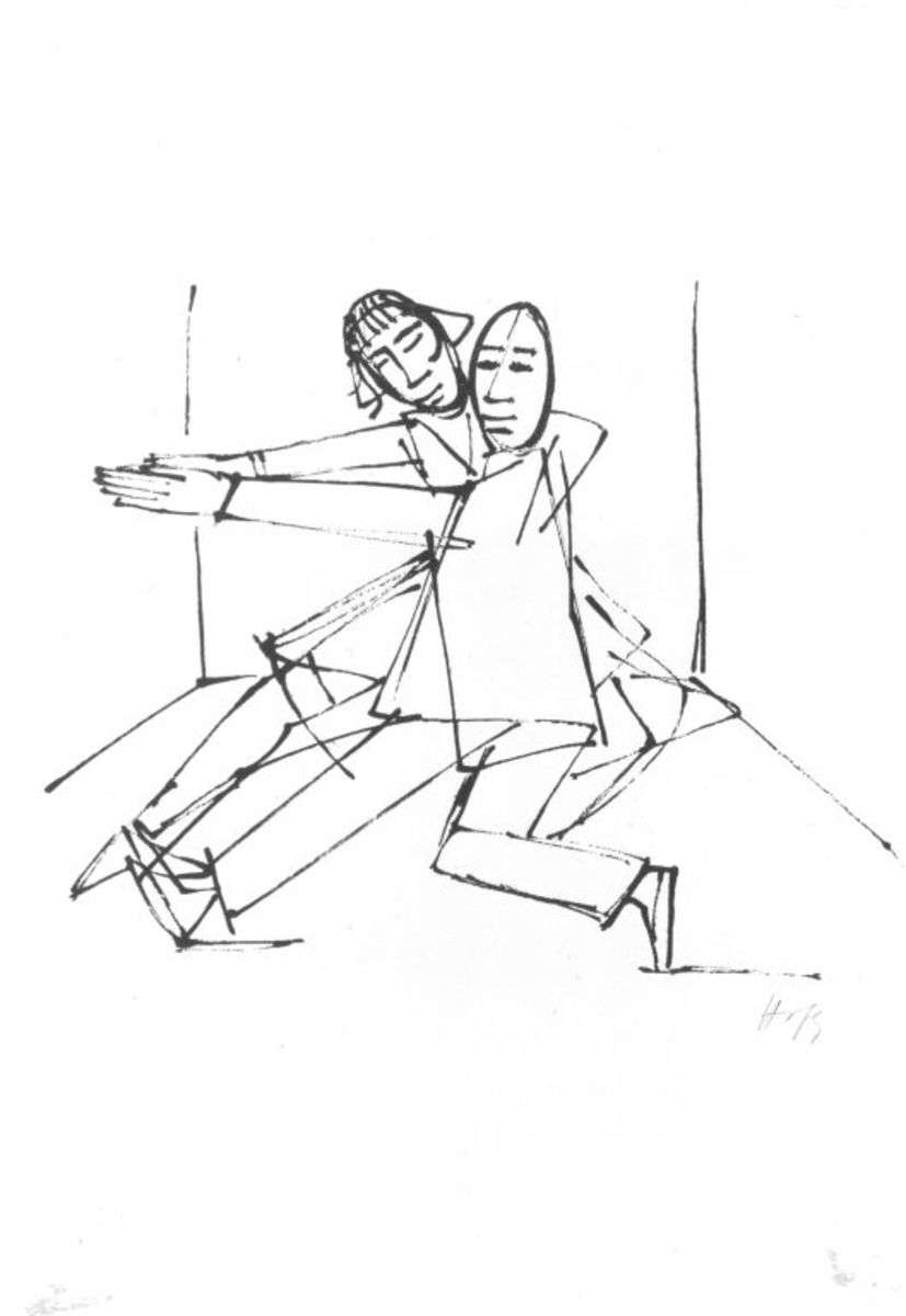 Nach links tanzendes Paar  (aus der Mappe "Tanz")