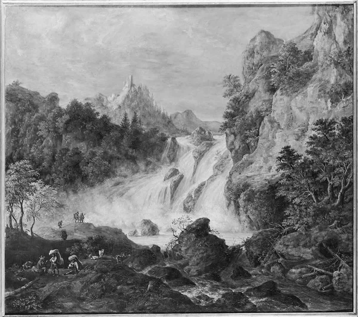 Wasserfall mit Burg