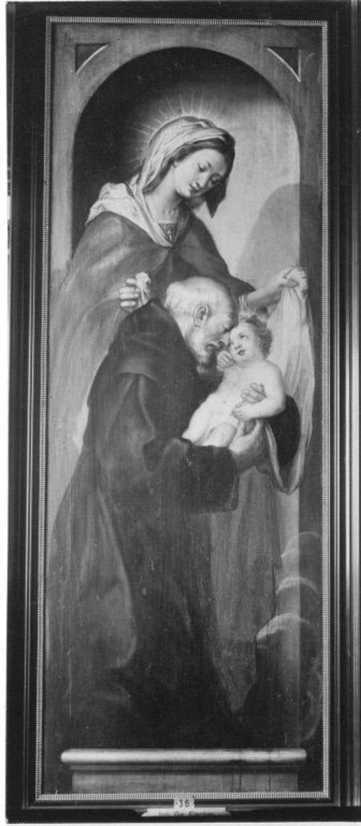 Maria mit Kind und einem hl. Mönch