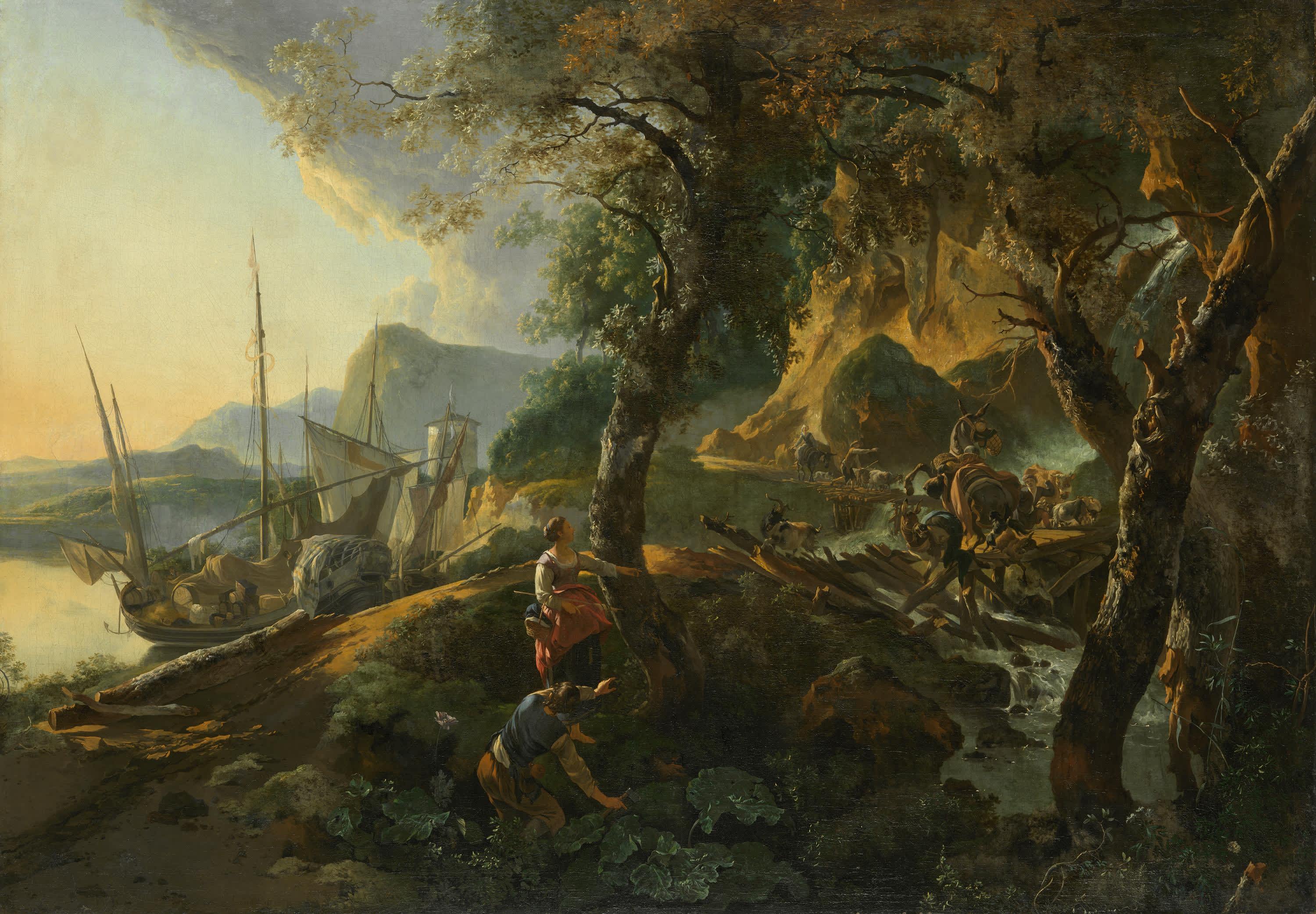 Landschaft mit einstürzender Brücke