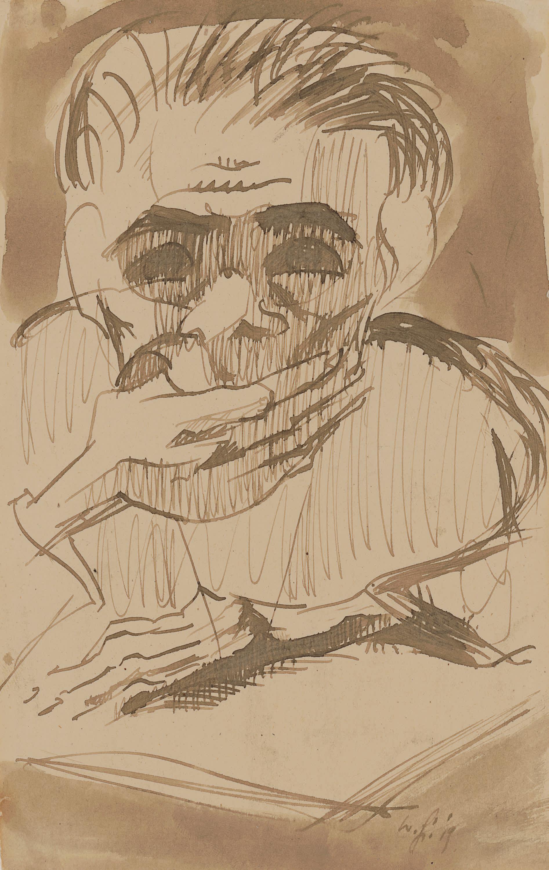 Mann, Hand vor dem Mund