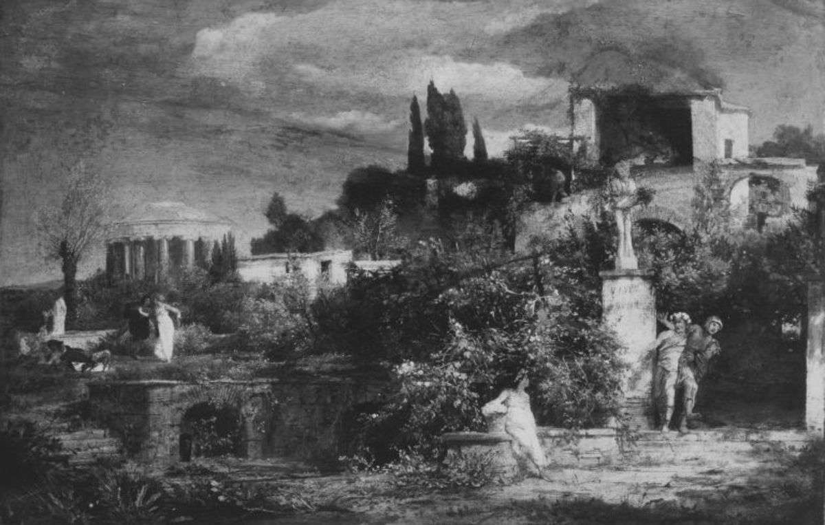 Altrömische Weinschänke im Frühling