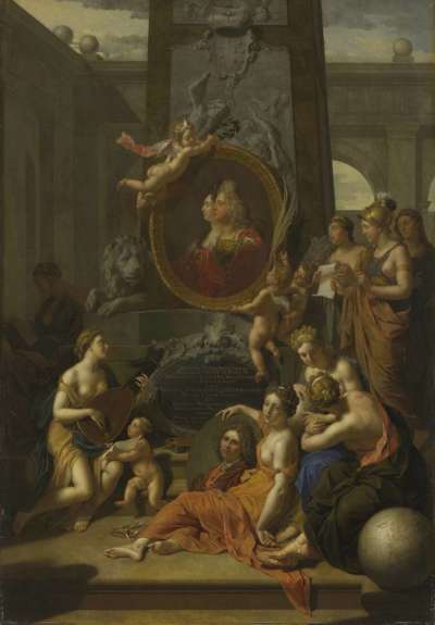 Die Künste huldigen dem Kurfürsten Johann Wilhelm von der Pfalz und seiner Gemahlin Maria Anna Louisa de' Medici