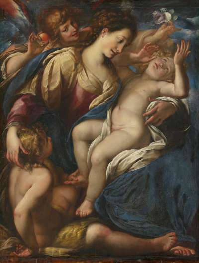 Maria mit Kind, dem Johannesknaben und einem Engel