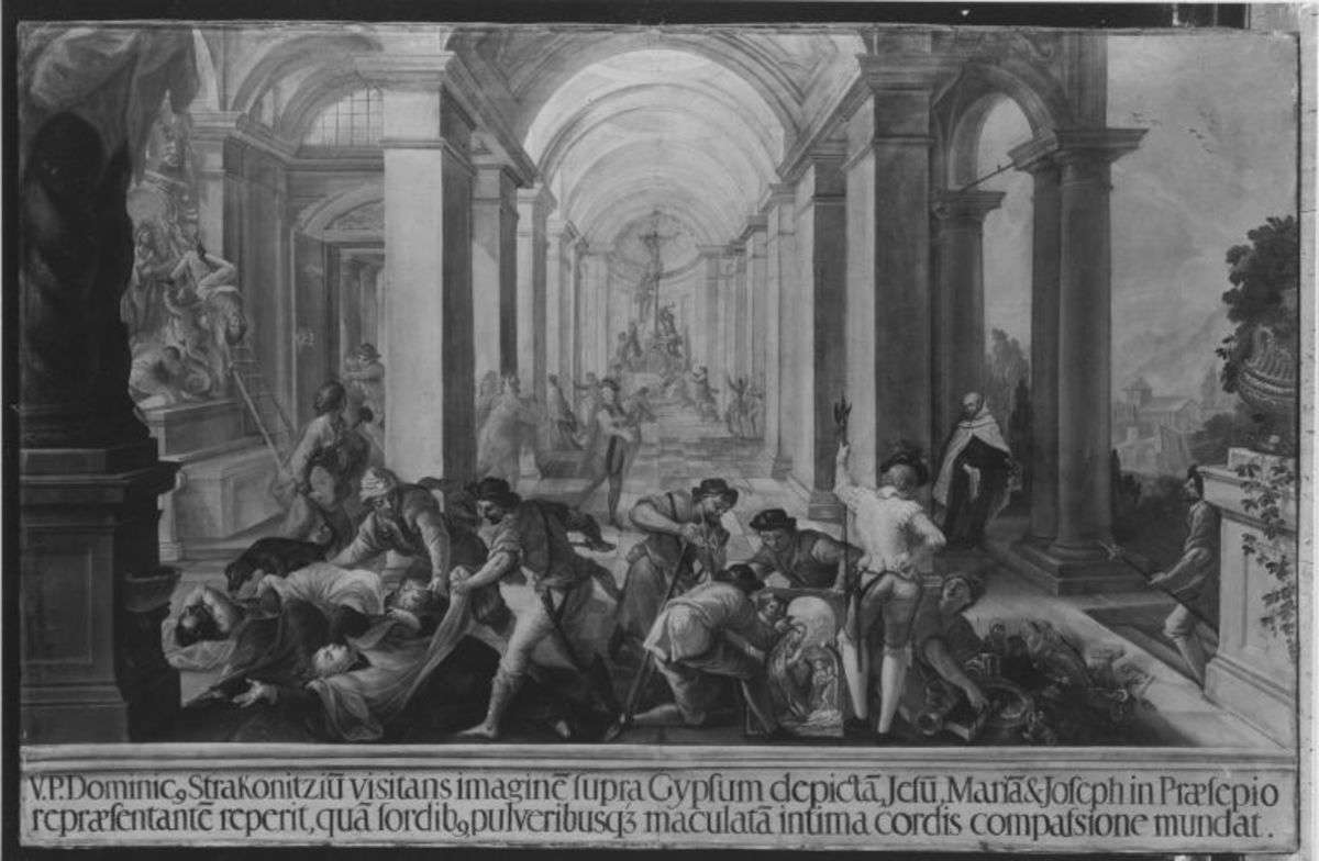 Plünderung in der Klosterkirche von Strakowitz