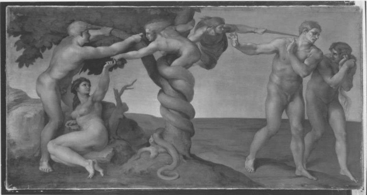 Sündenfall und Vertreibung aus dem Paradies (nach Michelangelo)