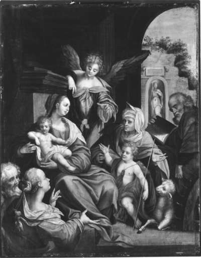 Heilige Familie mit Elisabeth, Johannes, Zacharias und Katharina