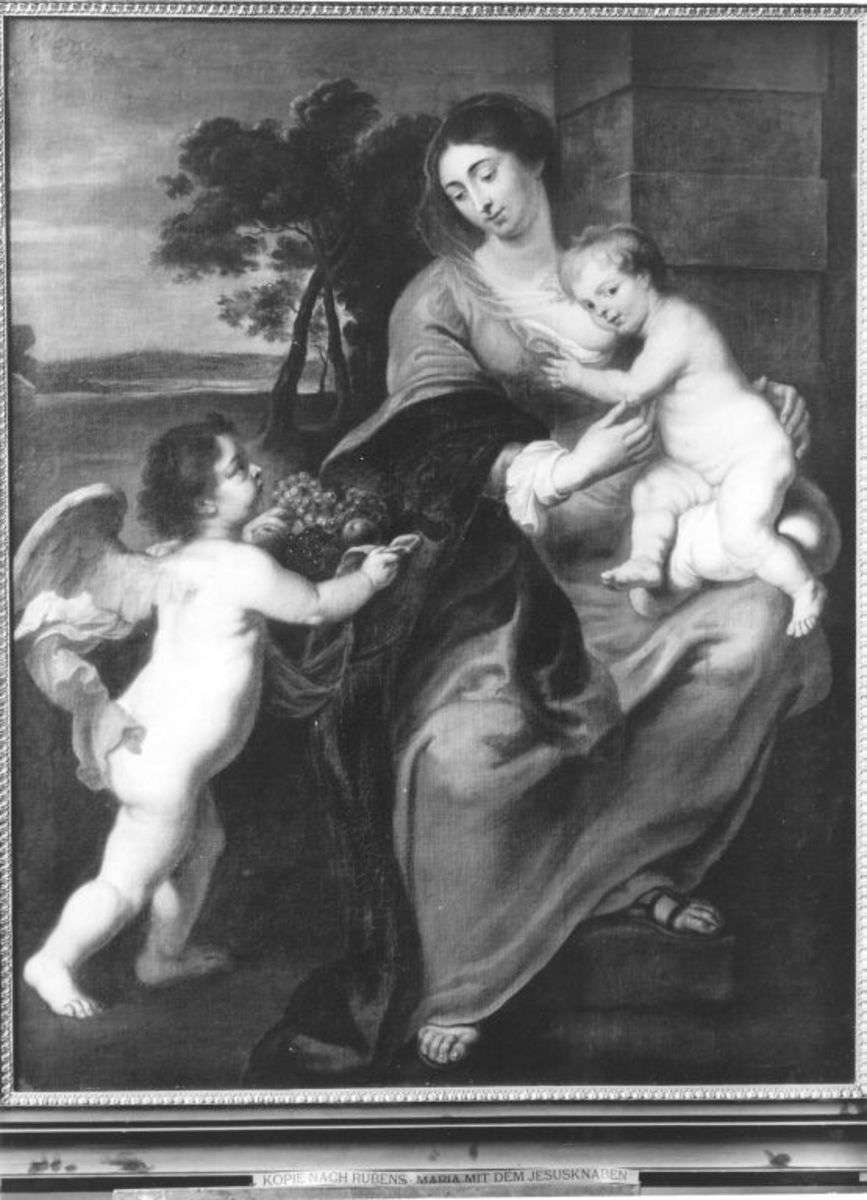 Maria mit Christuskind und einem Engel