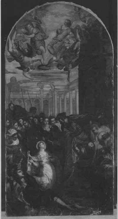 Die hl. Agnes erweckt den Sohn des Präfekten zum Leben (nach Tintoretto)