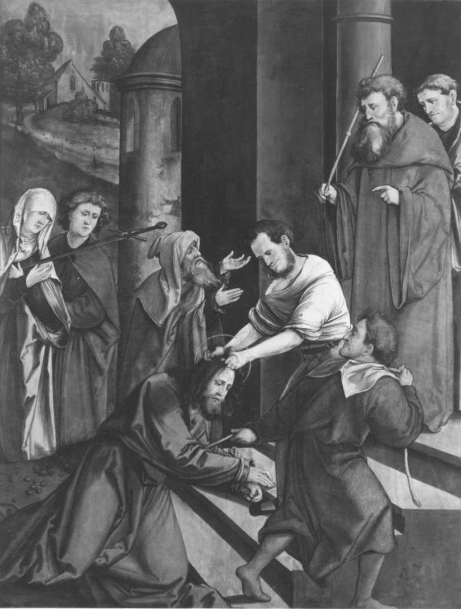 Christgartner Altar: Fall Christi vor dem Palast des Pilatus
(abgespaltene Rückseite von WAF 923)