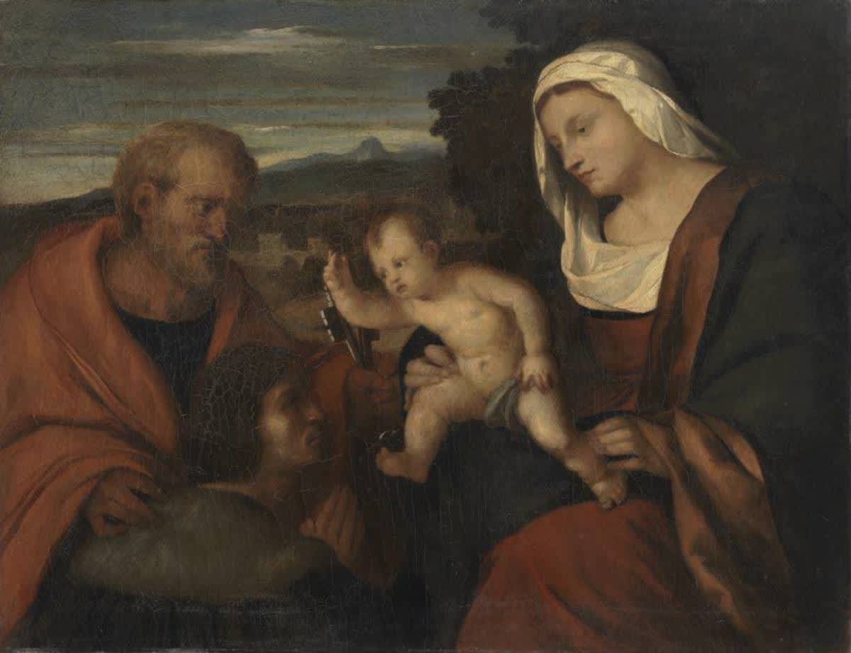 Madonna mit dem heiligen Petrus und einem Stifter (nach Palma Vecchio)
