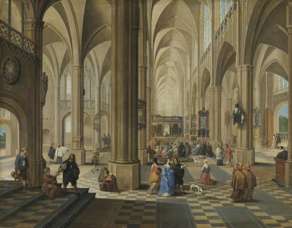 Inneres einer gotischen Kirche