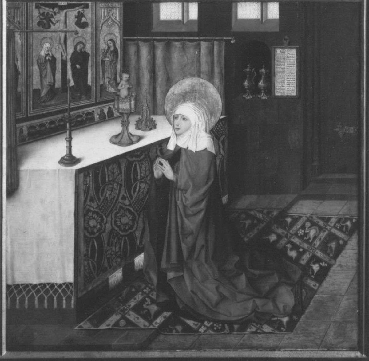 Klarenaltar: Bittgebet der hl. Klara (Erscheinung des Christusknaben)