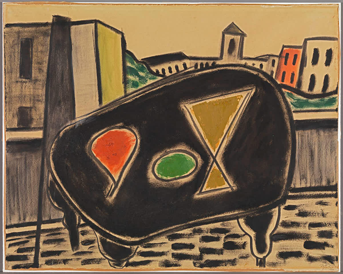 Tischstilleben mit Häuserausblick