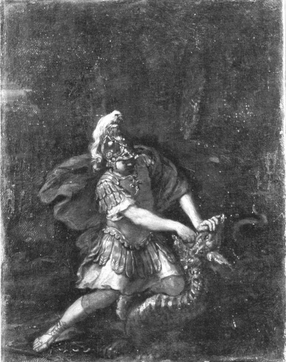 Jason reißt dem Drachen die Zähne aus